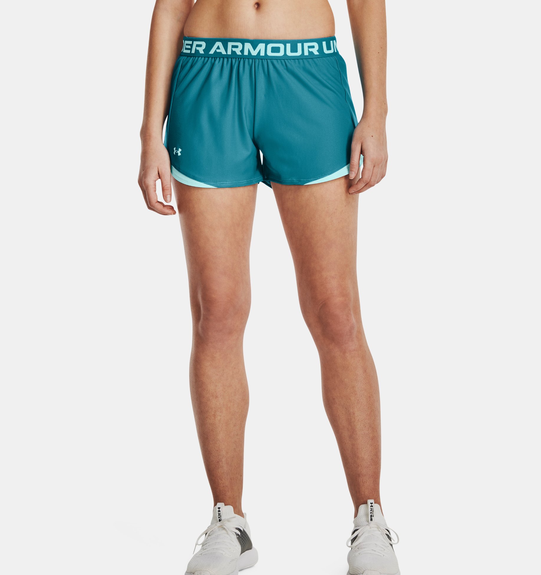 Women’s UA Play Up 2.0 Shorts in Crest Blue / Breeze for $10.97